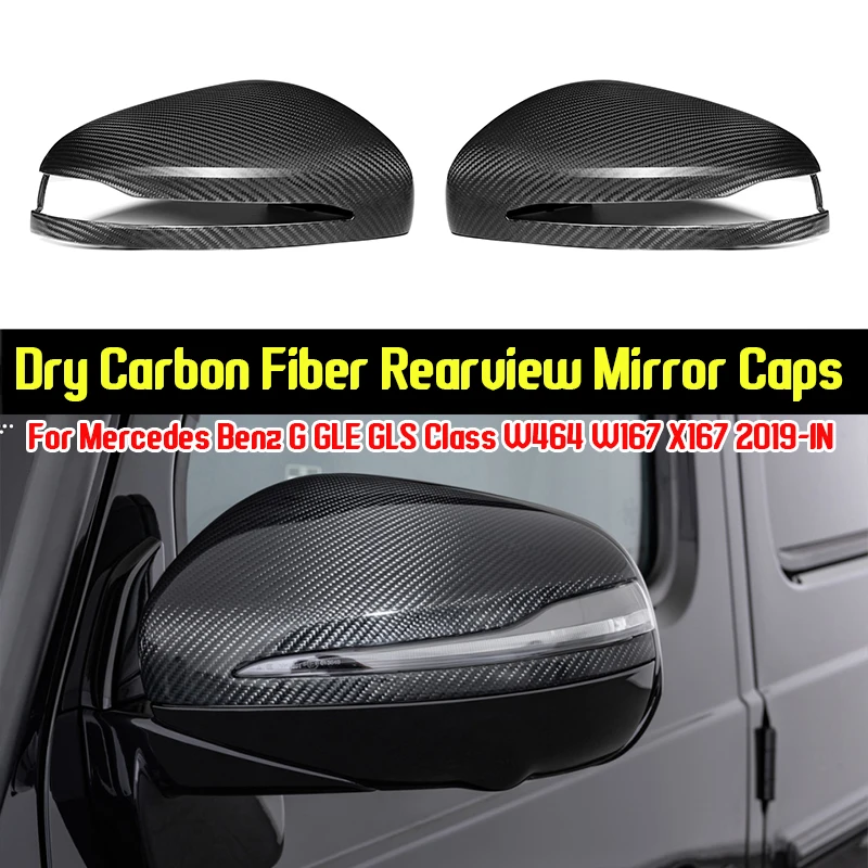 

Dry Carbon Fiber Replacement Rearview Mirror Cover For Mercedes For Benz G GLE GLS Class W464 W167 X167 2019-IN Side Mirror Caps