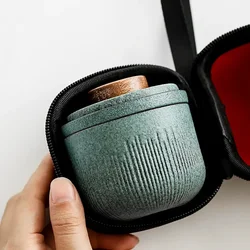 Travel Tea Set Outdoor Vehicle Quick Cup One Pot Two Cup Mini Carrying Case Filter Tea Cup Shockproof Fulfillment Organizer