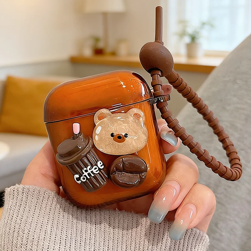 

New case For AirPods Pro 3 2 AirPods 4 3 2 1 tpu soft Protective for Apple Airpods Covers Shockproof Cases cartoon cute bear