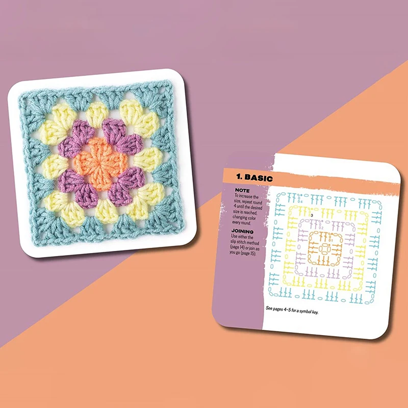 50 sztuk/pudełko Mieszane Wzory Granny Square do Robienia na Drutach, Zestaw DIY dla Dorosłych