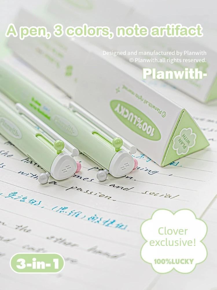 

39/3 Color 3 in 1 Multi Functional Click Ballpoint Pen Retractable Gel Pen for Journal Writing Stationery Office School Supplies