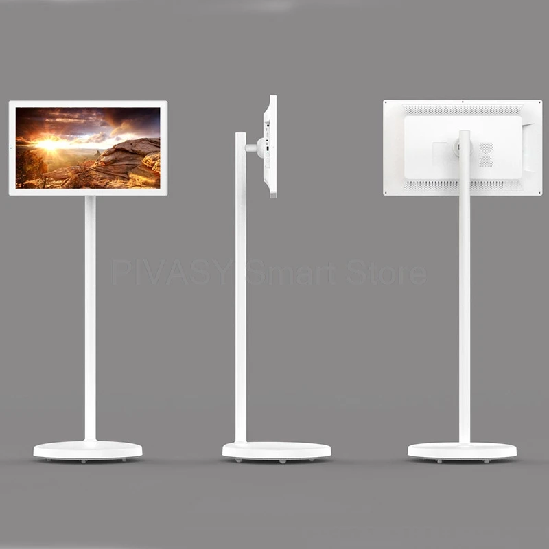 21.5 Inch Smart Tv Android 12 Interact Touch Screen Built-in Battery Moveable Stand Portable TV 1920*1080 for Gym Game Live Room