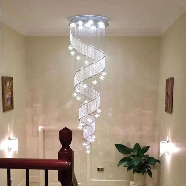 lustre de cristal k9 espiral moderno luminaria de teto grande com luzes led para escada longa gu10led instalacao de iluminacao interna e escada 01