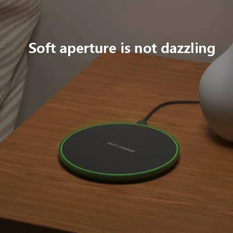 شاحن هاتف لاسلكي عالي الجودة رفيع للغاية بقدرة 15 وات، متوافق مع شحن لاسلكي للهاتف المكتبي Apple وHuawei 10W #4