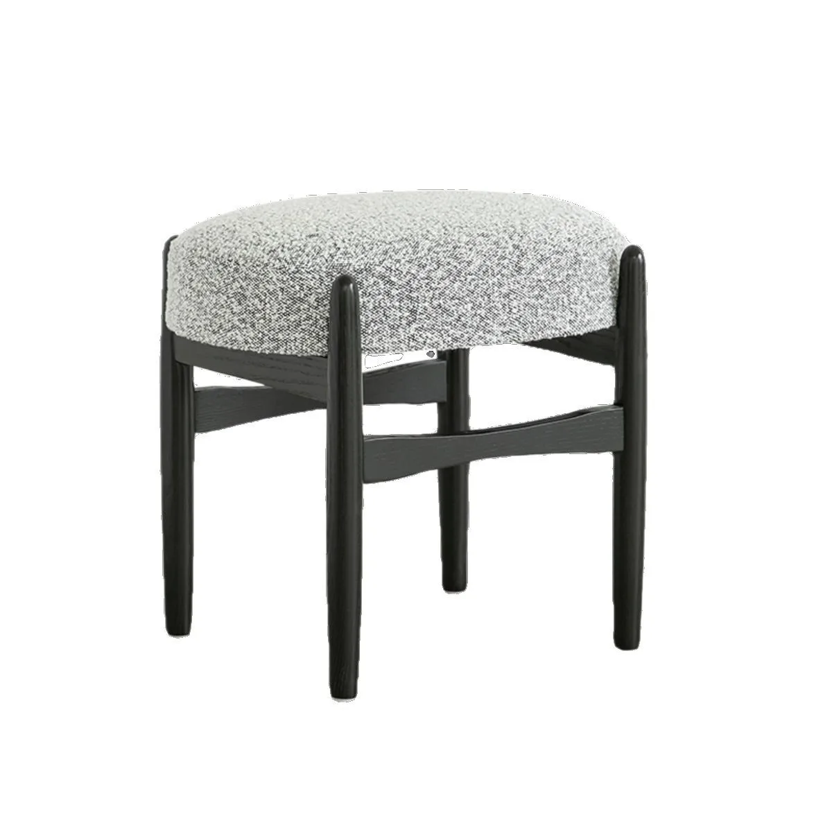 

medieval solid wood soft bag dressing stool, simple home makeup, cotton and linen fabric door shoe changing stool
