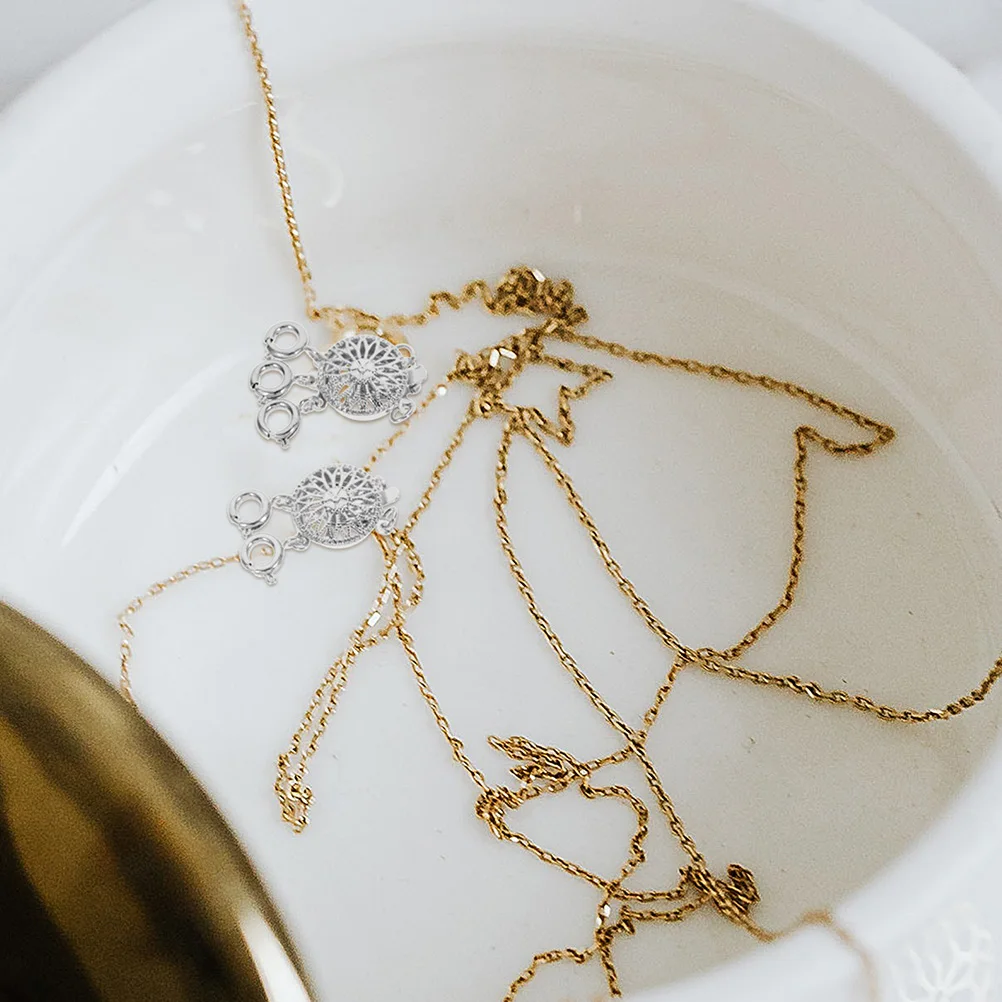 

2Pcs Necklace Layered Separators Premium Metal Jewelry Buckles for DIY Bracelet Clasp Making Supplies Lobster Clasps