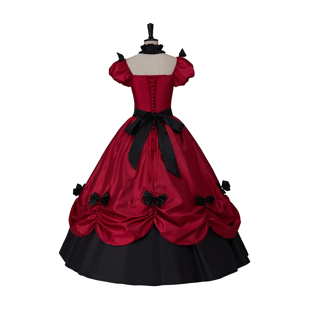 Victorian rococó princesa vestido de baile vermelho 1860s vestido vitoriano gothic lolita rococó vestido de noite vermelho do vintage doce lolita