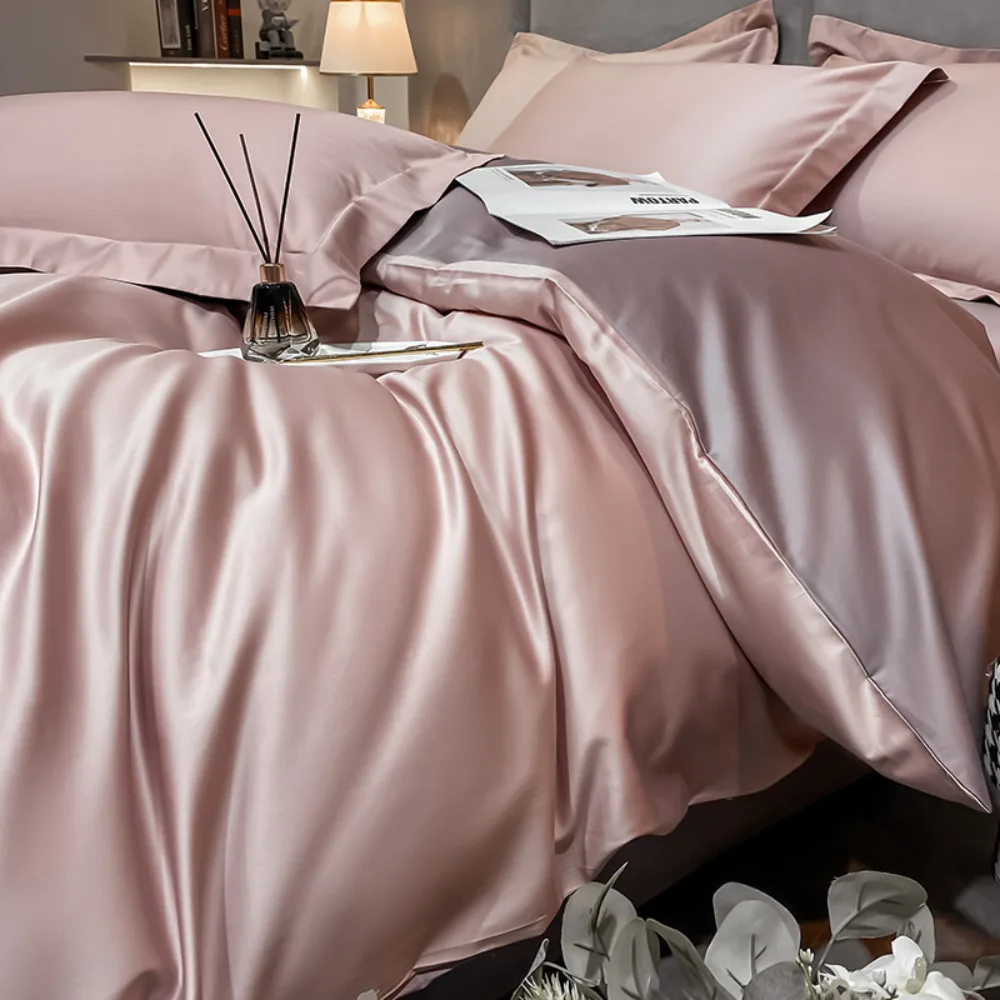 Grade A Long Staple Cotton Luxury High End 4 Piece Bedding Set 100 Percent Cotton Sheet Duvet Cover Fitted Sheet