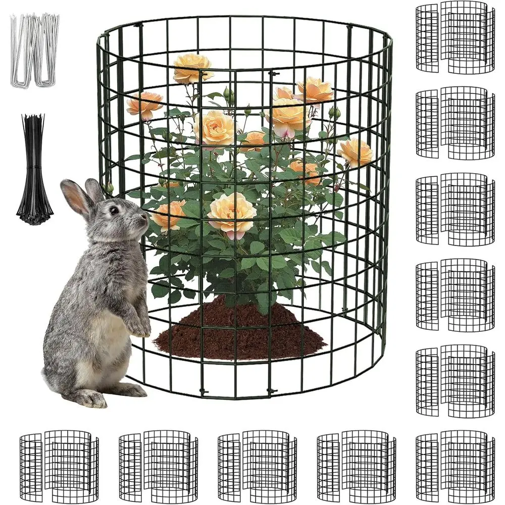 

PASARA 10 Pack Plant Protectrom Animals, 13 Inch Round Cloche Plant Cages with Sturdy Chicken Wire Mesh, Garden Cages to Keep An