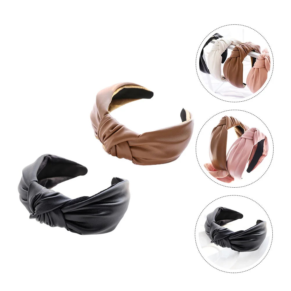 

2 Pcs Knotted Headband Spa Supply Hair Ribbons Female Hairband Toppers Girl Yoga Headwear Make Sports