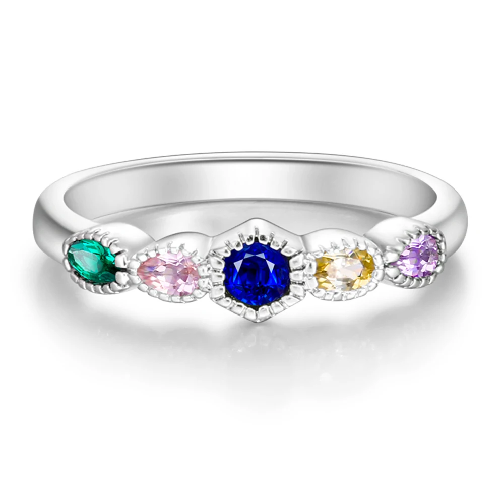 خواتم نسائية أصلية متألقة من الأحجار الكريمة الملونة مجوهرات الذكرى السنوية وهدايا أعياد الميلاد للفتيات الأم والزوجة