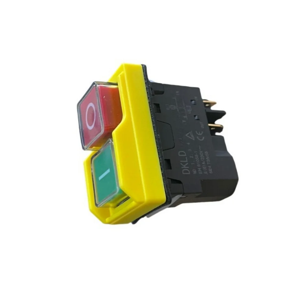 DZ04 Waterproof Electromagnetic Switches Start Stop Push Button 4 PIN 250V 8(6)A For Starting Stopping Motors Drilling Machine