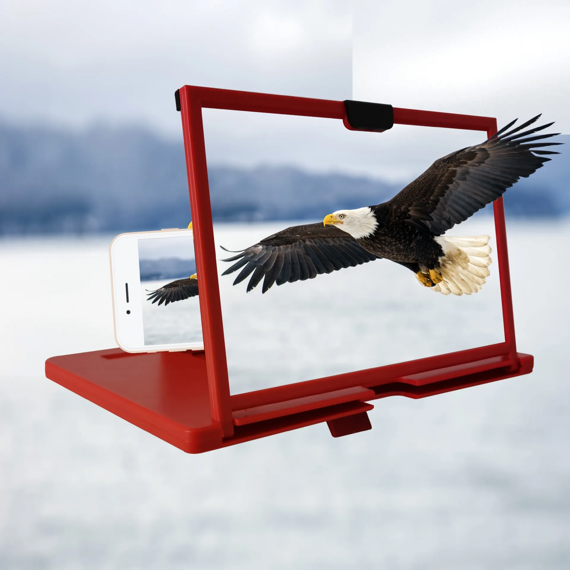 12 Inch HD Mobile Phone Screen Amplifier Pull-out Creative Stretch 3D Mobile Phone Magnifying Glass Bracket Amplifier