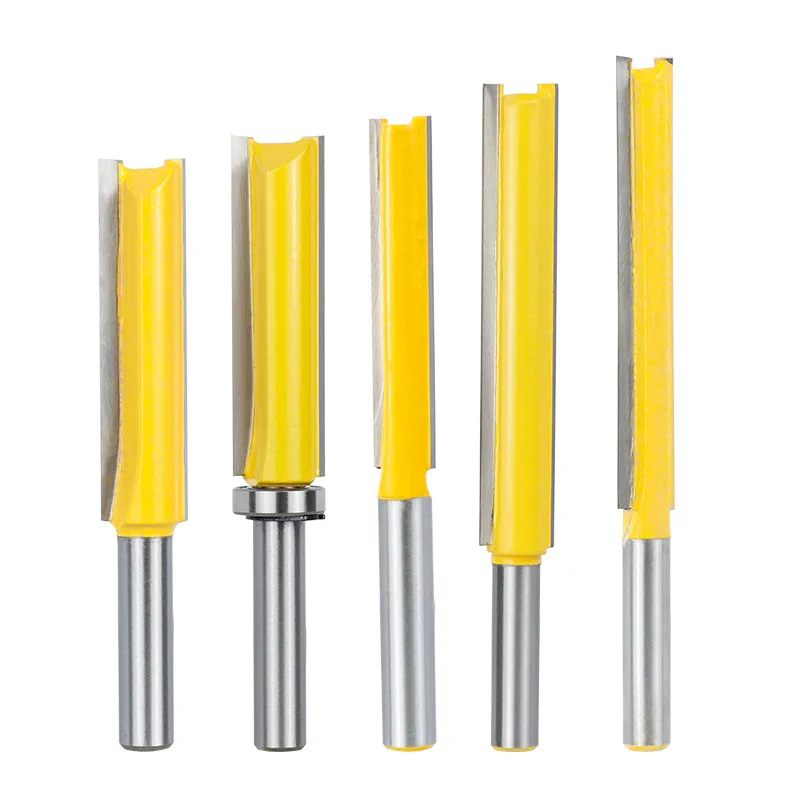 1pcs Flush Trim Router Bit Long 50-76mm Tenon Cutter 8mm Shank Template Pattern Bit Carbide Milling Cutter Wood Router Bits