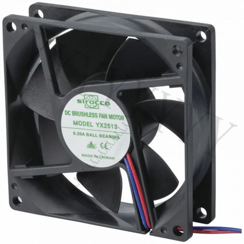 Y+NDC  FOR  BRUSHLESS FAN MOTOR 80mm 12VDC 0.20A BALL BEARING MODEL YX2513 80x80x 25mm