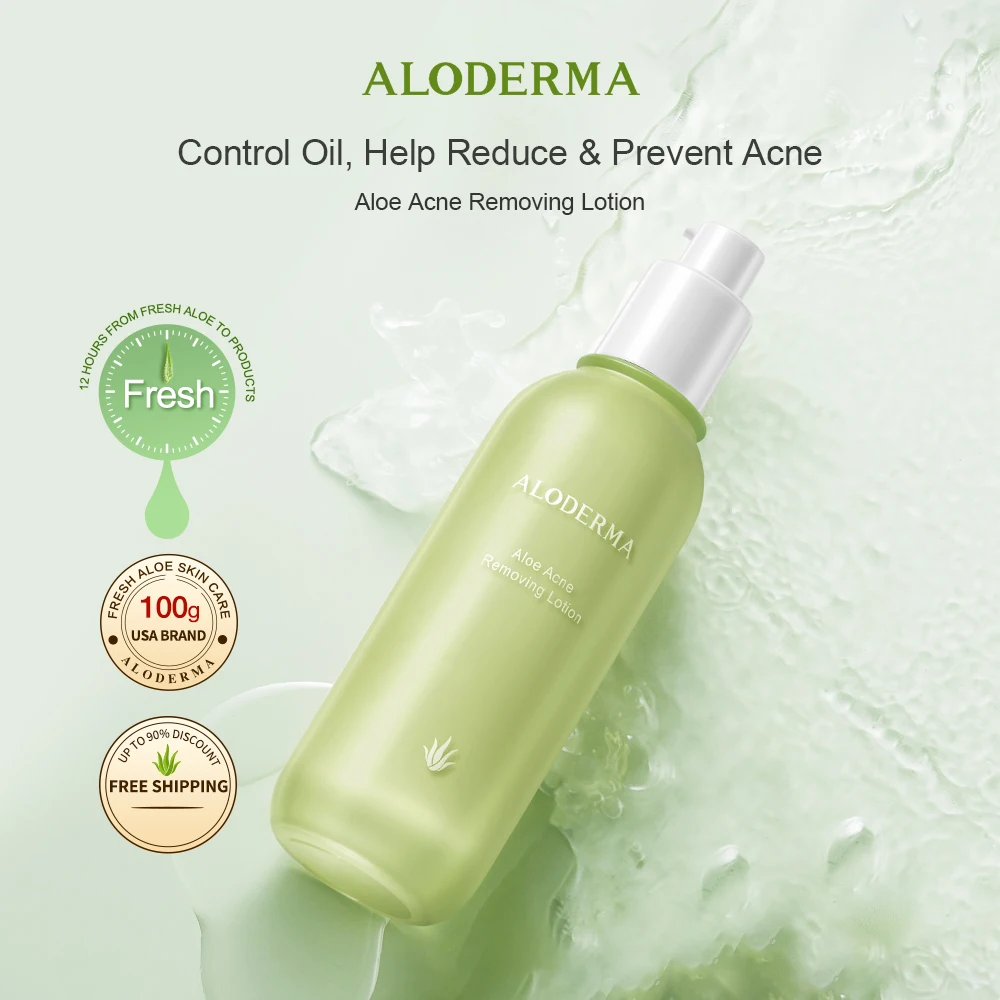 ALODERMA Aloe Acne Removing Facial Lotion Oil Control Face Moisturizer Help Reduce the Appearance of Blackheads and Acne 100g