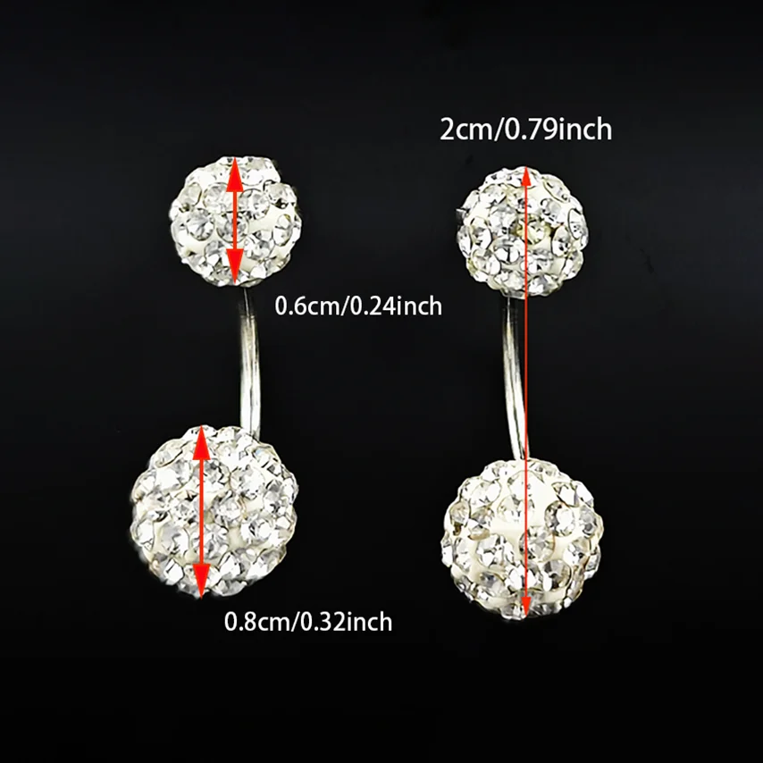 2024 New Round Ball Beads Crystal Dangle Drop Earring for Women Fashion Christmas Gifts Hook Jewelry E1902