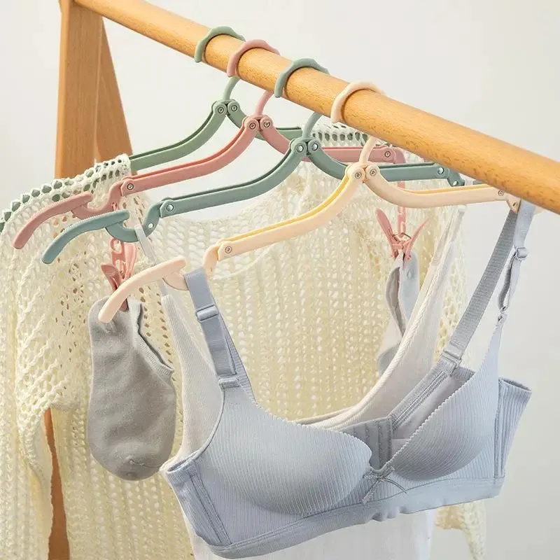 Multifunctional Travel Folding Clothes Hanger Portable Clothes Hanger Anti Slip Foldable Drying Rack Space Saving Stand