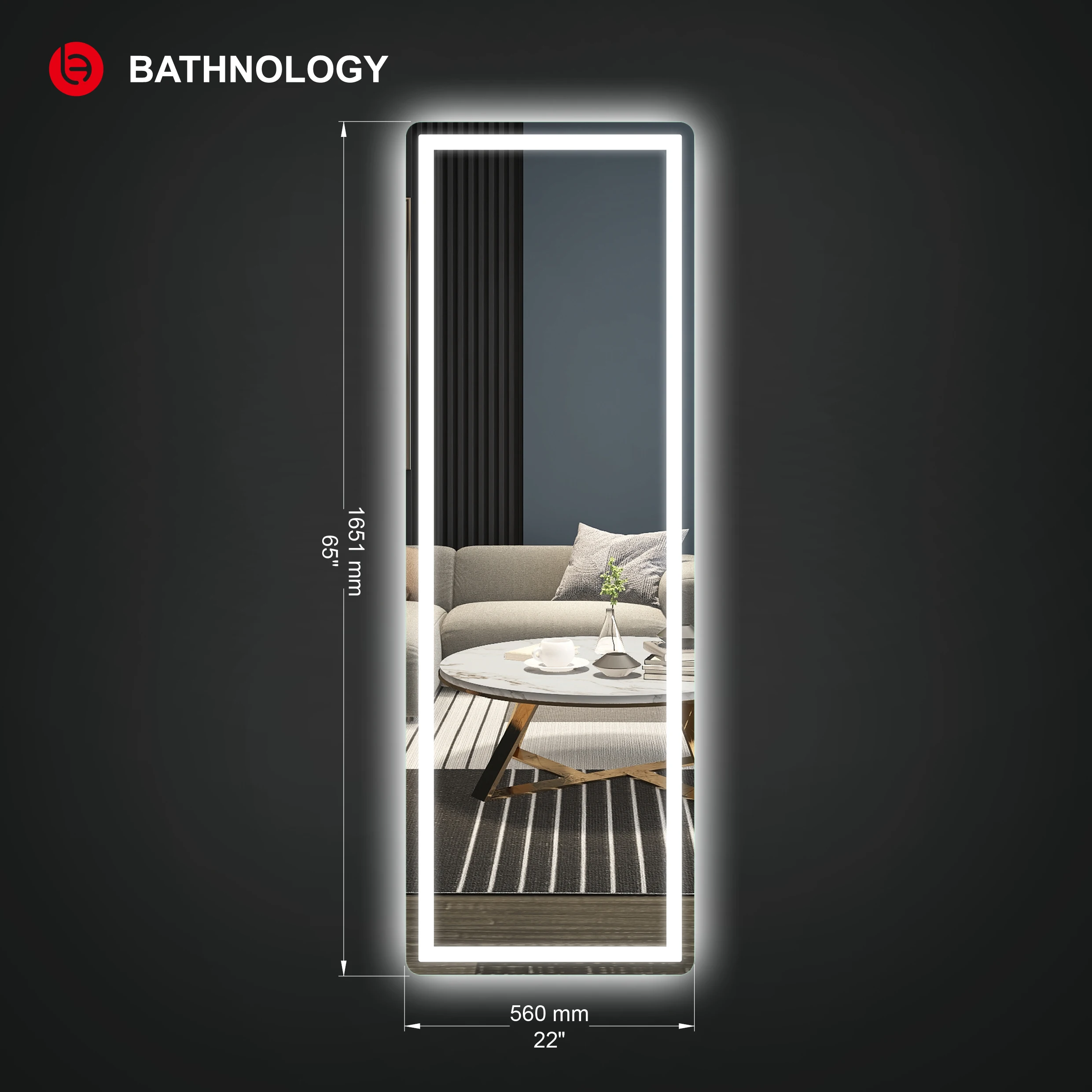 Wall Mounted led Salon Mirror Light Smart Mirror Rectangle Defogger Dressing Wholesale Full Length Mirror Led