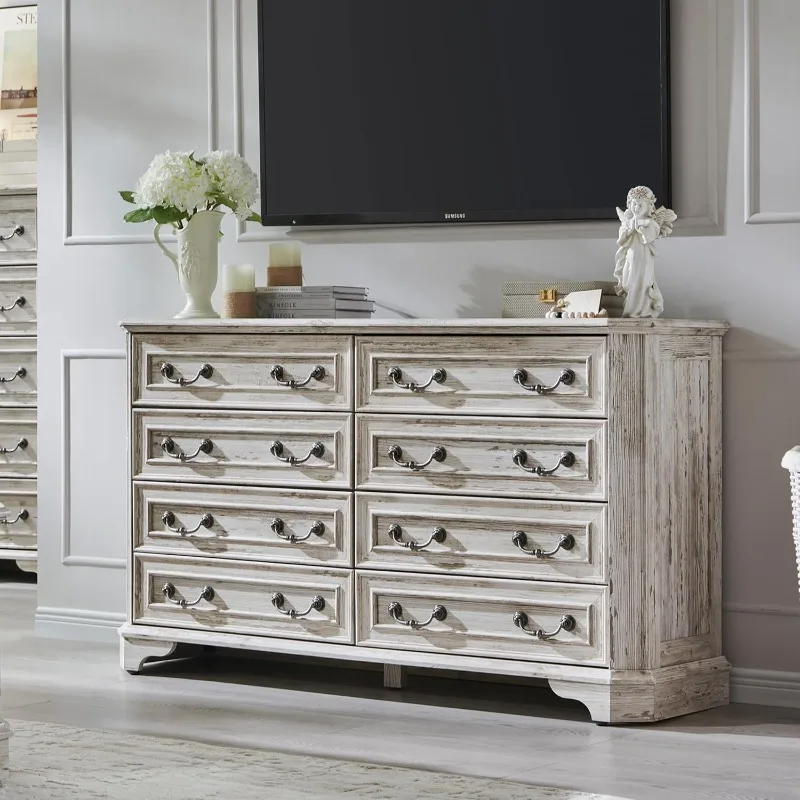 Farmhouse 8 Drawers Dresser for Bedroom, 54