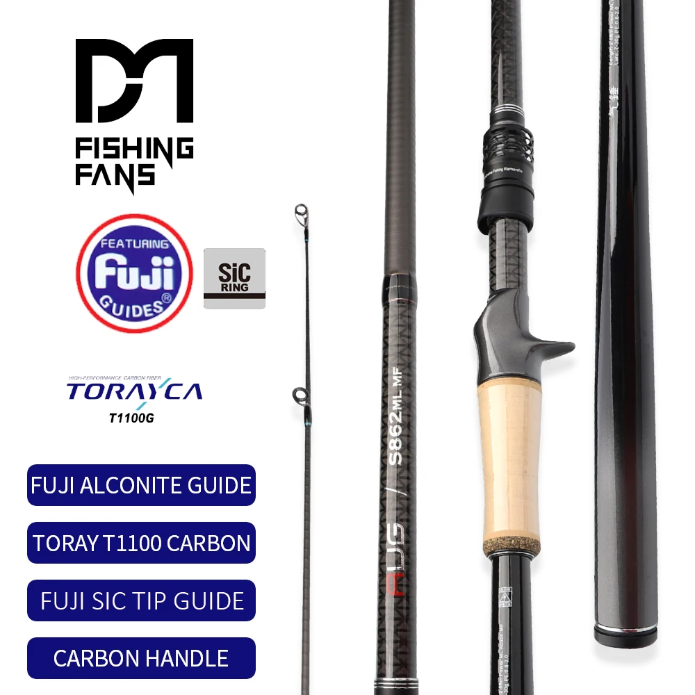 

FISHINGFANS TORAY T1100 Carbon FUJI Alconite SIC Tip guide 4 Axis Cross Carbon AAA cork carbon Tapered handle Fishing rod