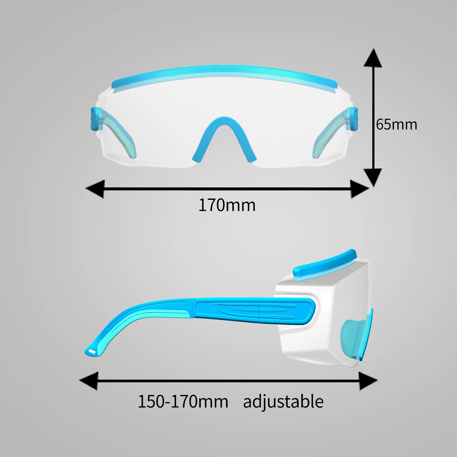 Protective Safety Glasses HD Lens Anti UV400 Fog Side Shields Wrap Around Rubber CE Z87 for Sports Lab Working Surgery Patient