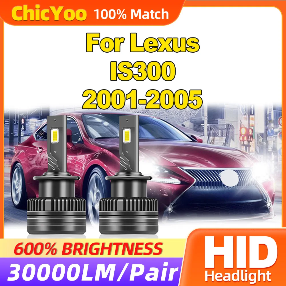 

30000LM CSP Chips LED Headlight Bulbs 120W HID Xenon Lamp Bulbs 6000K White 12V For Lexus IS300 2001 2002 2003 2004 2005