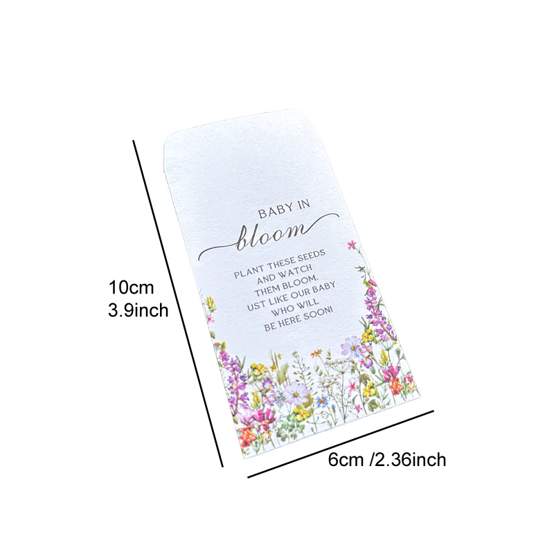 50 Pcs Let Love Grow Seed Packets Wedding Favor for Guests Bulk Envelope Kraft Bag with Window Flower Resealable Seed view 3