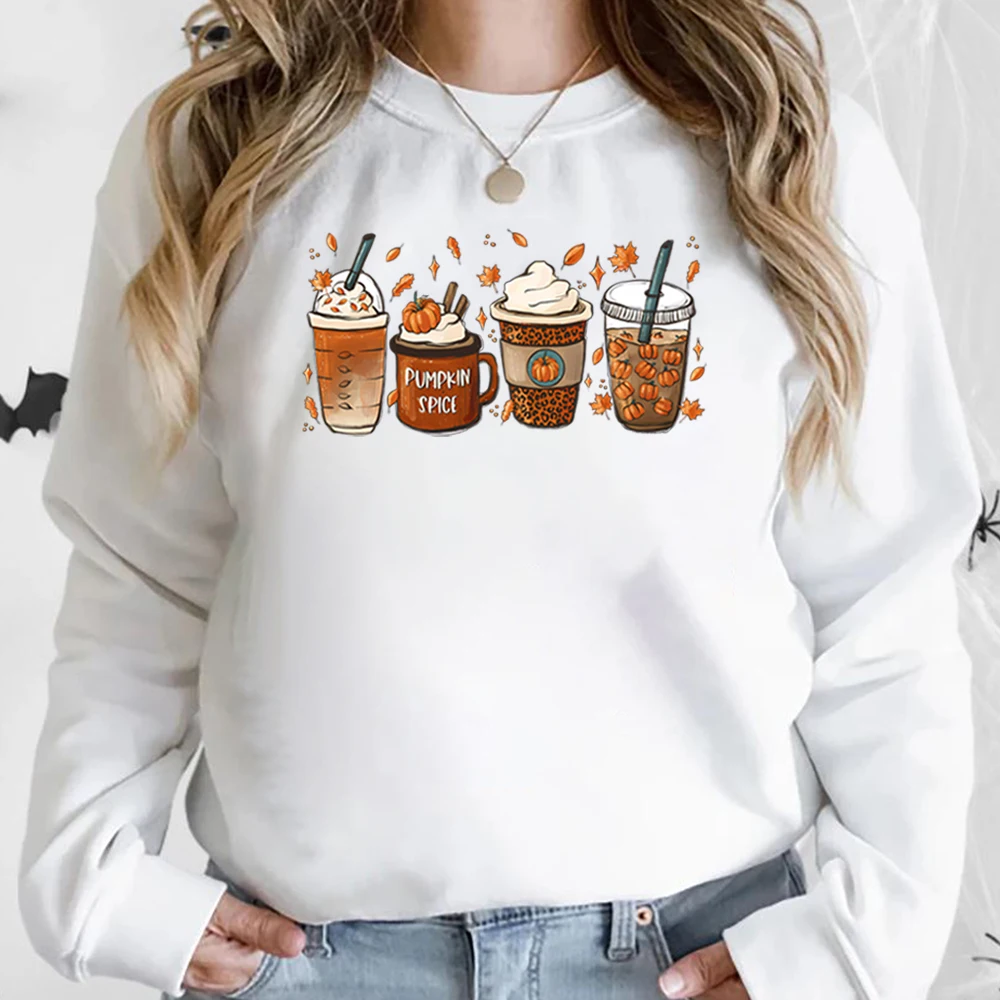 Fall Coffee Sweatshirt for Women Thanksgiving Sweater Fall Crewneck Pumpkin Spice Hoodie Halloween Shirt Unisex Long Sleeves Top