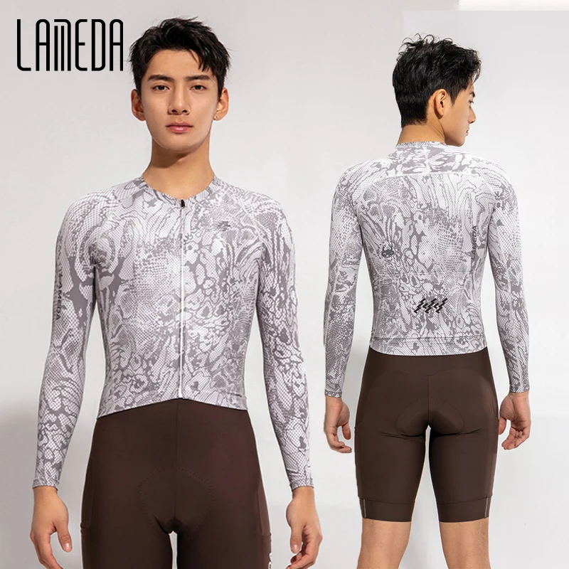 LAMEDA 2025 New Professional MTB Cycling Jersey Men Summer Cycling Long SleeveTop Bicycle Road Bike Jersey Sportswear Quick-Dry