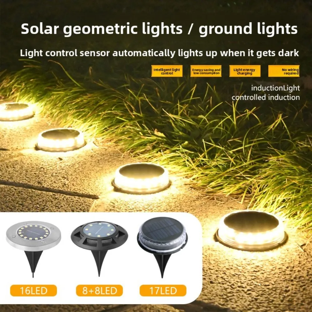 

Solar Powered 16 LED Underground Lawn Light Super Bright Waterproof Large Bead Courtyard Villa Garden Decoration Lighting