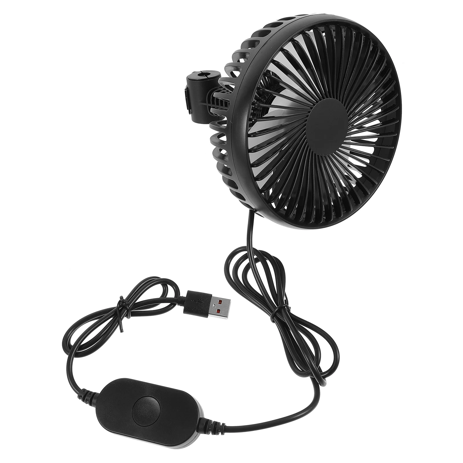 Multifunctional Vehicle Fan Car Cars Portable for Backseat Summer Cooling Black Abs Automotive