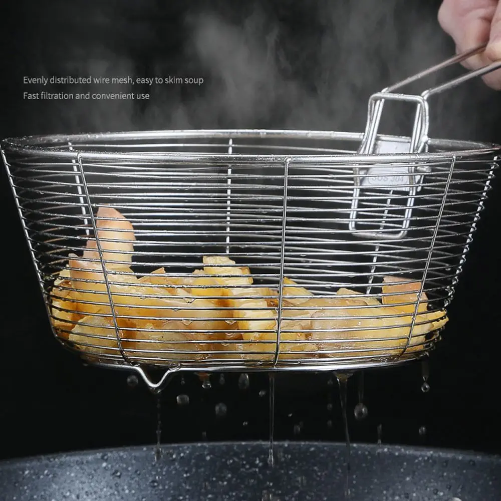 304 Stainless Steel Frying Strainer Basket, Kitchen Tool