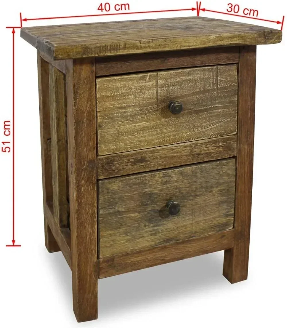 with 2 Drawers Bedside Cabinet Storage Table Sideboard Side Table Console Table Cupboard Drawer Cabinet Furniture 15.7x11.8x20.1