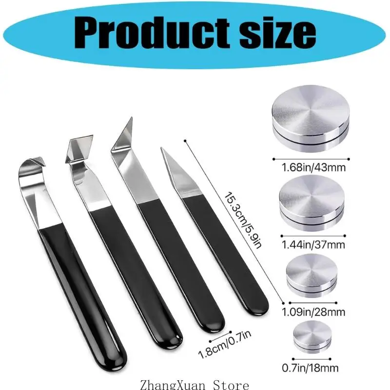 Ton-Schnitzwerkzeug-Set mit glattem Metall für detaillierte Bastelarbeiten, Projekttrimmen, 3 x – Detail 6