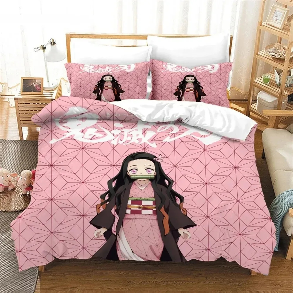 

Nezuko Kamado Bedding Set Anime Demon Slayer Duvet Cover Comforter Bed Linen Single Twin Full Queen Size 3d Girl Boys Gift