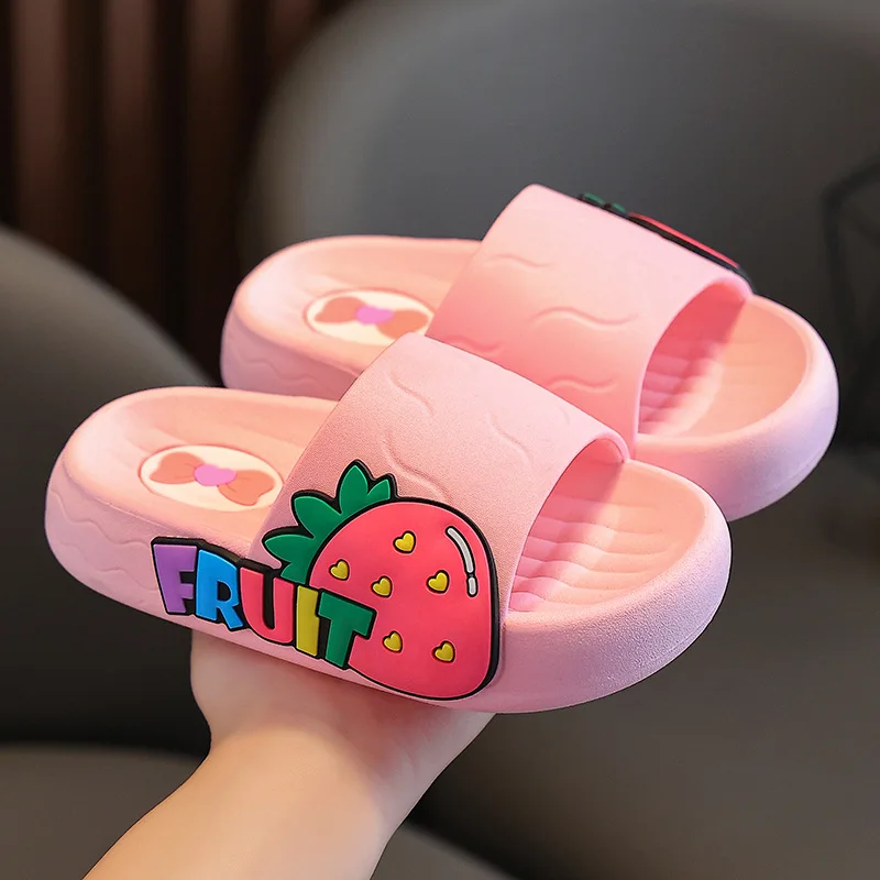 Pantuflas Cartoon Children Slippers Summer New Soft Sole Girl House Shoe Anti Slip Cool Slippers Middle and Big Children Shoe