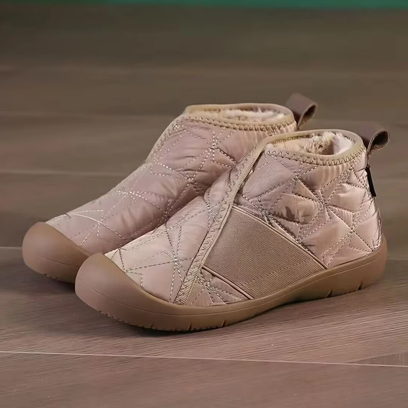 أحذية امرأة الثلوج 2025 الاتجاه النساء الجوارب الانزلاق على أحذية السيدات الدفء حذاء من الجلد منصة أفخم بوتاس موهير أحذية الشتاء #5
