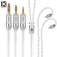 KBEAR Limpid Pro 8 Core Pure Silver HIFI Wired Earphone Cable Headphone Earbuds Headset Connector For KBEAR KS1 KS2 Lark KZ IEMS