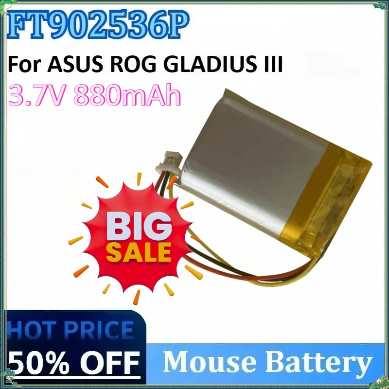 

New FT902536P 3.7V 880mAh High Quality Rechargeable Battery for ASUS ROG GLADIUS III Mouse High-Capacity Replacement Batteries