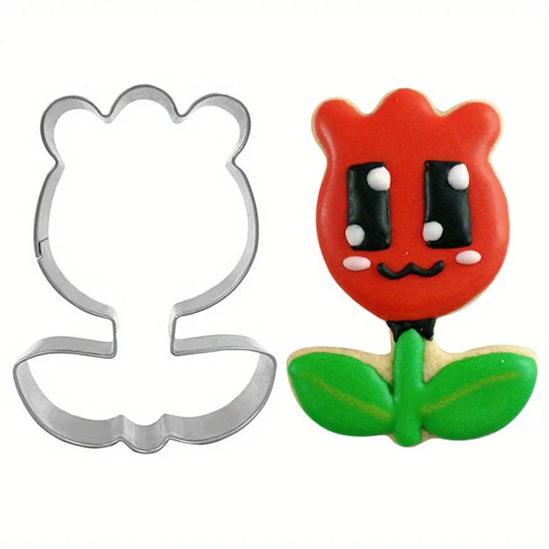 Tulip Shape Cookie Mold Fondant Cake Cutter Decorating Tools Beautiful Flowers Cookie Stamp Biscuit Baking Tools