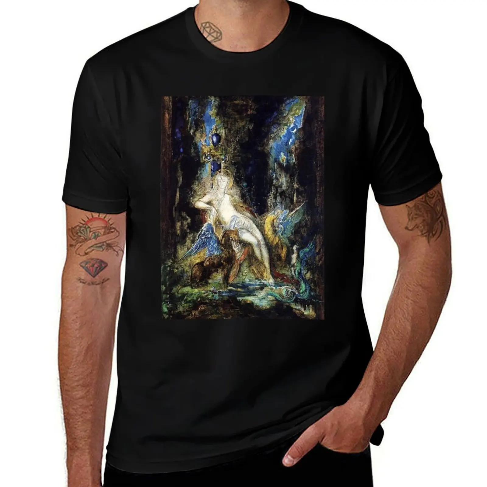 Deva and Gryphon - Gustave Moreau T-Shirt Summer Sports Quick Dry T-Shirt