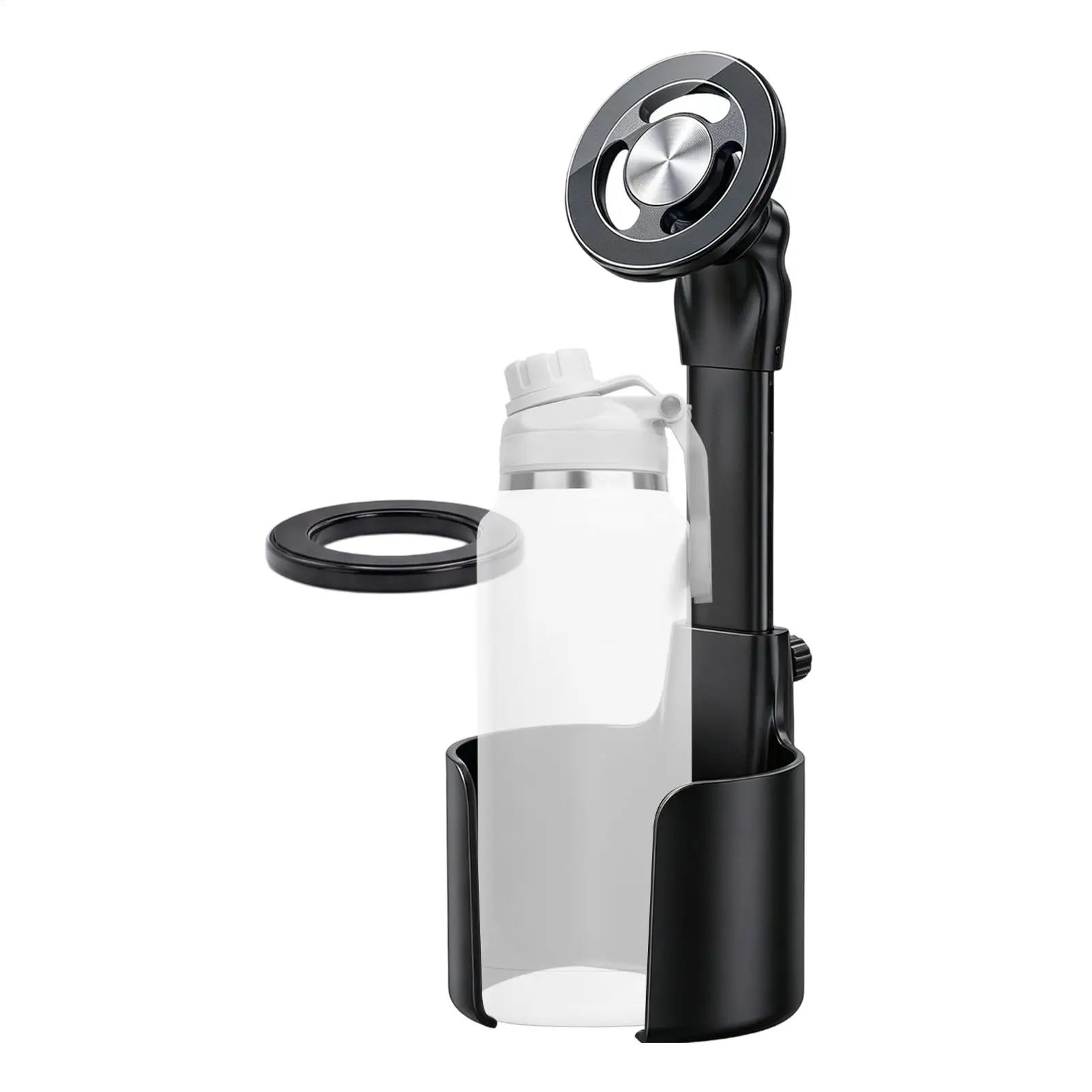 2 In 1 Magnetic Car Phone Mount Multi Functional Retractable Car Cup Holder Extendable Automotive Cup Bracket For SUV Truck