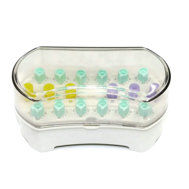 

1pcs Dental Tray Endo Files Counter 18 Holes Dental Sterilization Box 12 Times Memory Sterilizable Endo Case for Dentistry