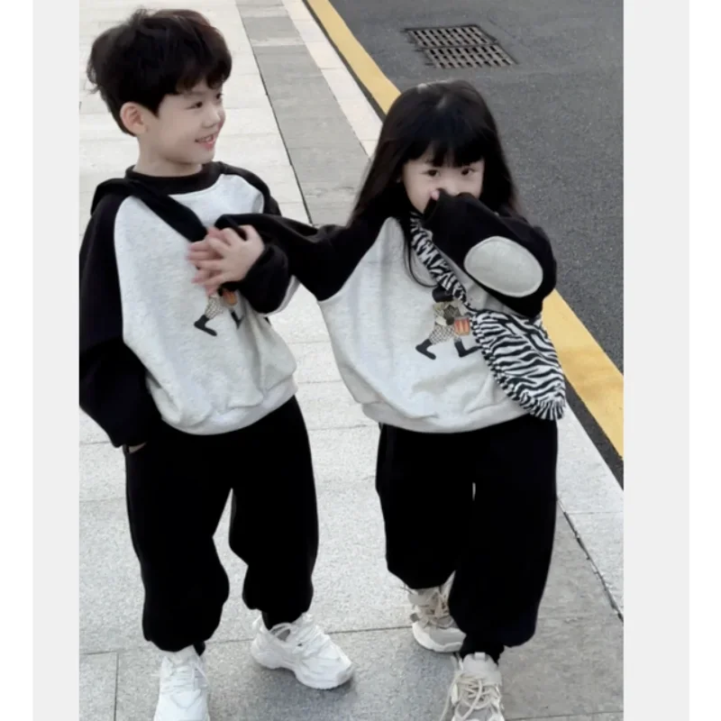 

Cartoon Print Children's Sets Spring Autumn Long Sleeve Sweater Casual Pants Two Piece Set Baby Girl Clothes Set