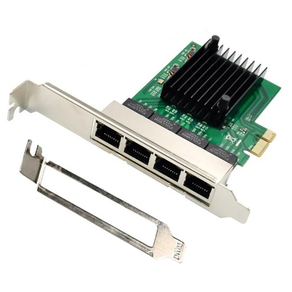 PCIe para Quad Port RJ45 Gigabit Ethernet NIC Placa de rede, PCI-E para 4 portas RJ45 Gigabit 1000M