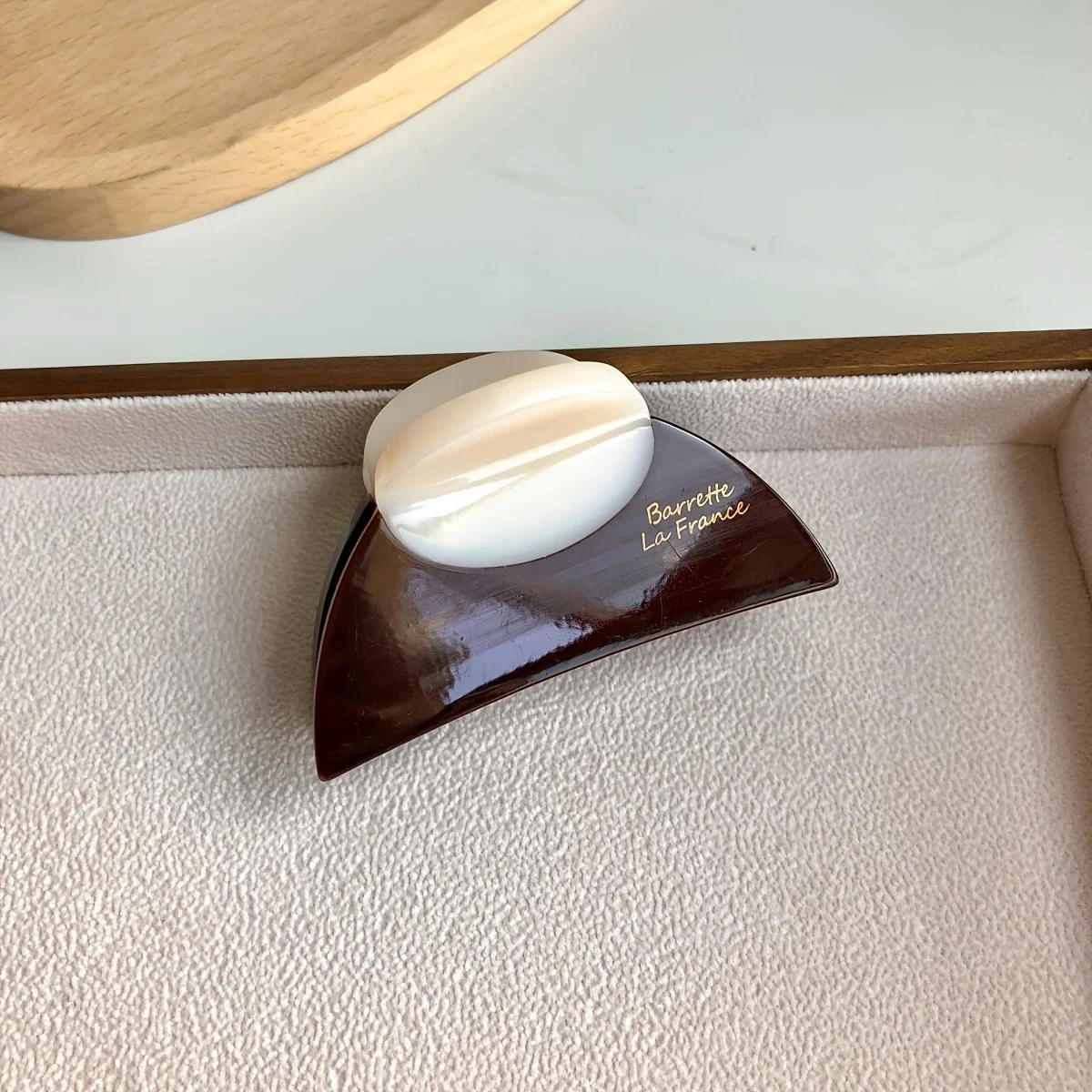 1 Stück elegante französische Vintage-Haarspange, zweifarbig, mit Holzmaserung und marmoriertem Design, perfekt für lässige, tägliche Ankleide, niedliche Haarspangen – Detail 9