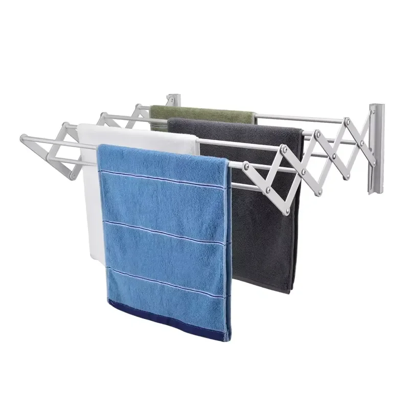 SOYOUNG New Product Rustproof Accordion Retractable Single Tier Drying Rack for Laundry Room Living Room & Bathroom Tower