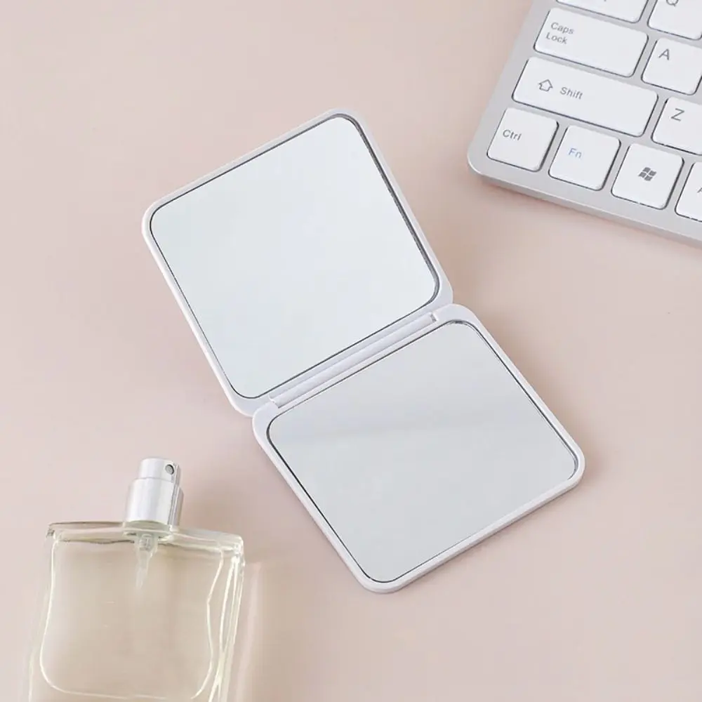 Wear-Resistant Mini Hand-Held Mirror Square Portable Make-Up Mirror Compact Plastic Pocket Mirror Travel