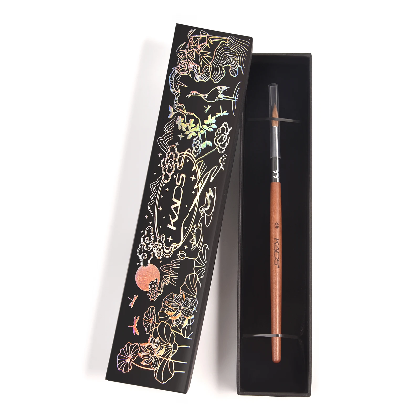 

Kolinsky акриловая кисть для ногтей, профессиональная деревянная ручка, ручка из красного дерева, подарочный футляр в китайском стиле, кисть для дизайна ногтей, размер 6, # Маникюрный инструмент